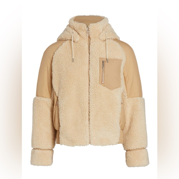 Ba&sh Eva Beige Sherpa Fluffy Coat - Picture 2 of 6